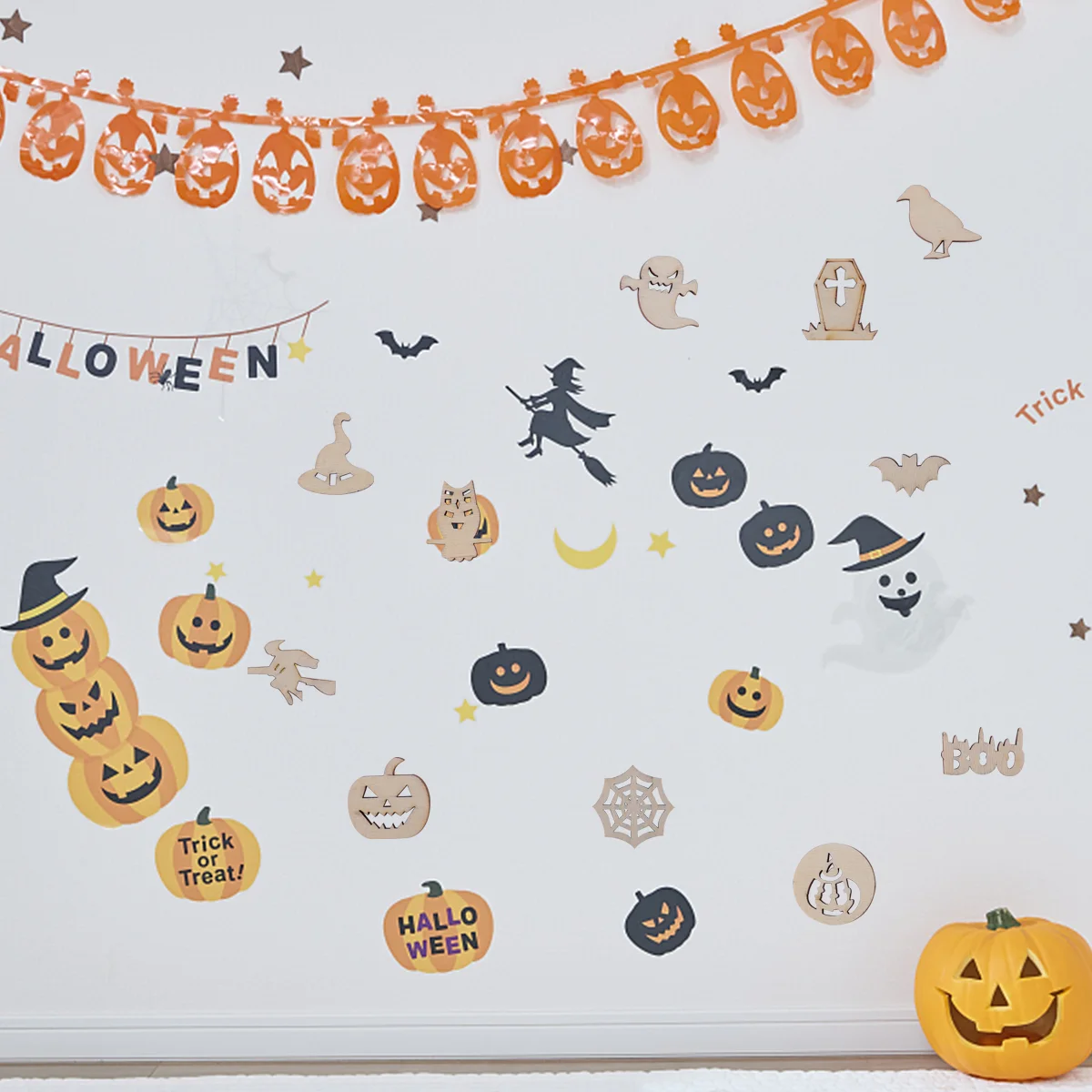 

Woodencutouts Hanging Wood Tags Pendant Gift Pumpkin Ornaments Decor Graffiti Slice Unfinished Carving Crafts Wall Home Shop