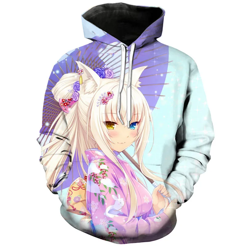 

Autumn Men Hoodie Pullover Anime Nekopara Chocolat Vanilla Cute Girls 3D Print Harajuku Sweatshirt Hooded Unisex Tops Drop Shipp