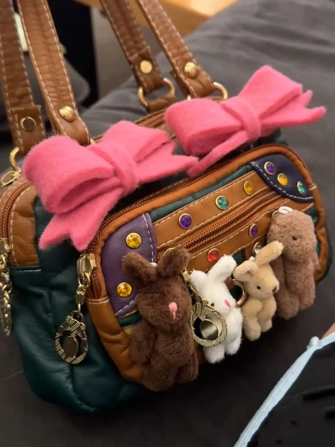 Оригинальная трендовая субкультура сумка Hottie милый мультяшный кролик лоскутное