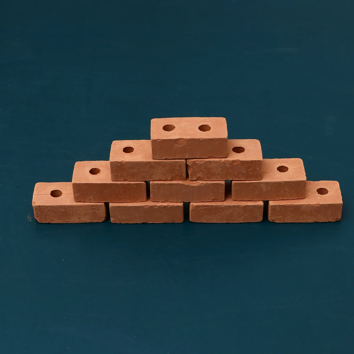 

50 PCS DIY Red Brick Model Sand Table Accessories Toys Blocks 2 Holes Simulated Child Building Kids