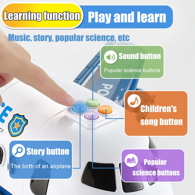 Самолет трек инерционный автомобиль игрушки для детей музыкальная история