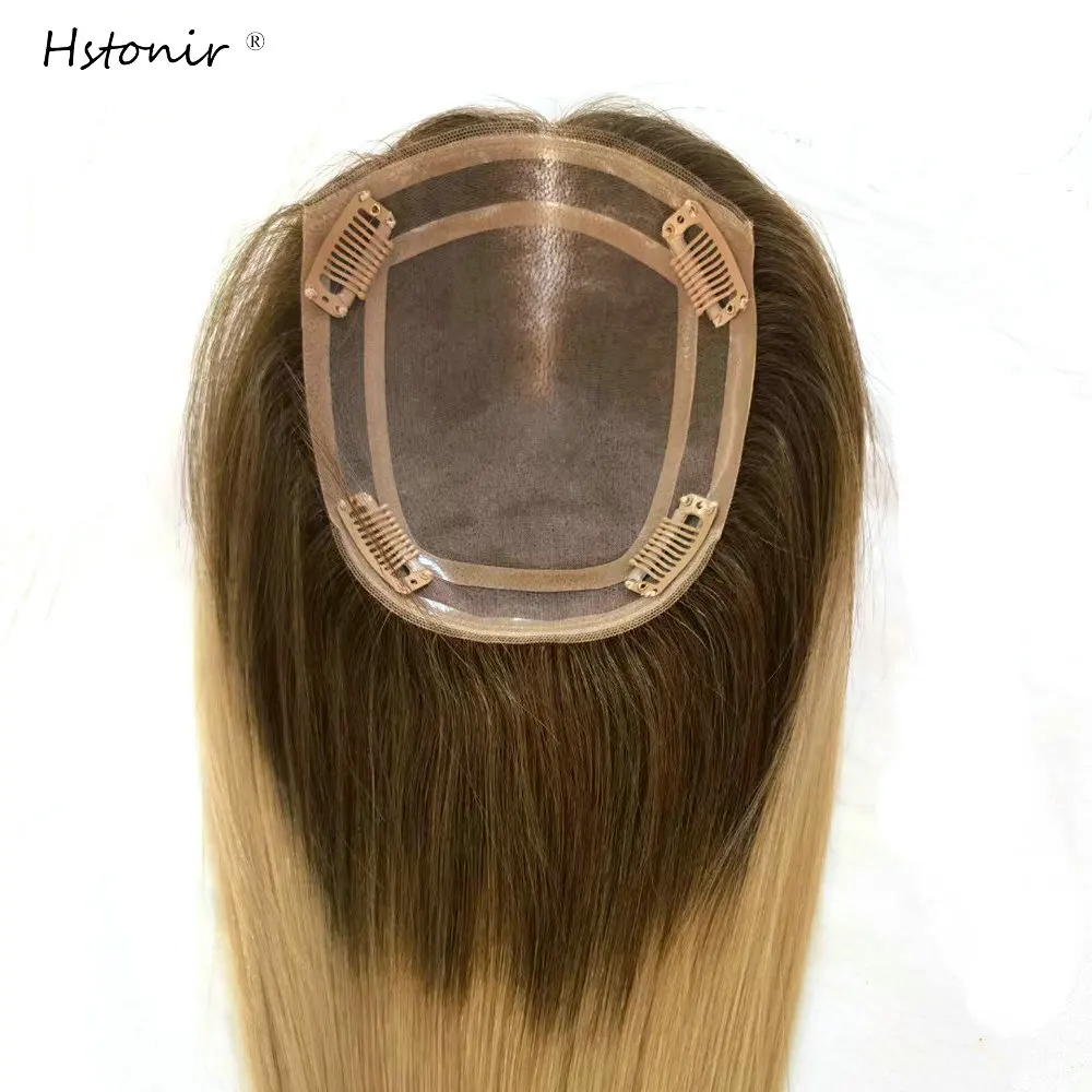 Hstonir European Remy Hair Topper Human Hairpiece Toupee Hair Pad For Women Wig 100% Natural Hair Accessories For Lady TP04