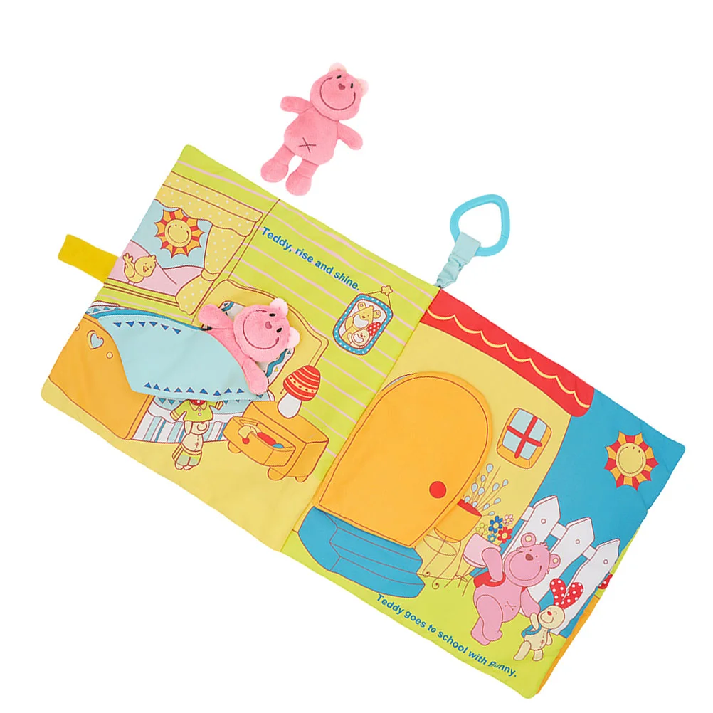 

Детский медведь тканевая книга детская обучающая книга тканевая игрушка Раннее Обучение книга розовые игрушки