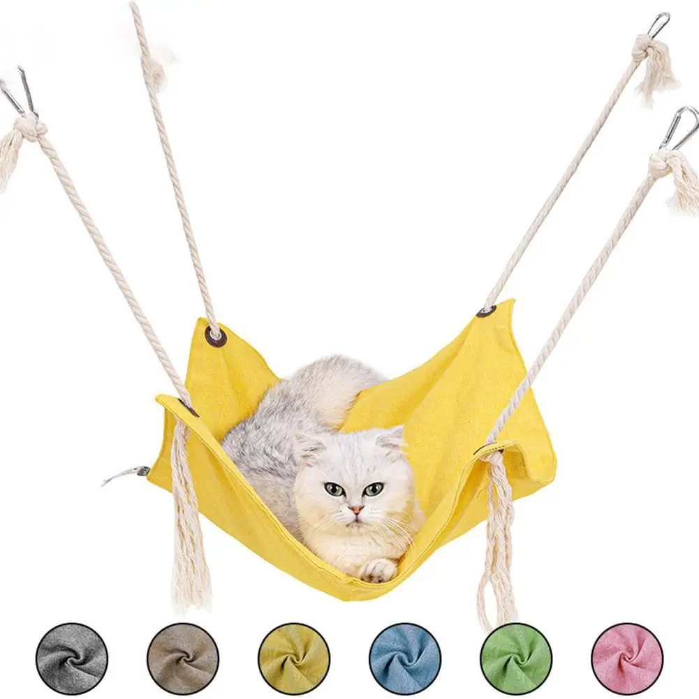 

Hot Sale Summer Pet Hanging Nest Breathable Cotton Linen Tassels Hammock for Cats Chinchillas Nests Pets Supplies Drop shipping