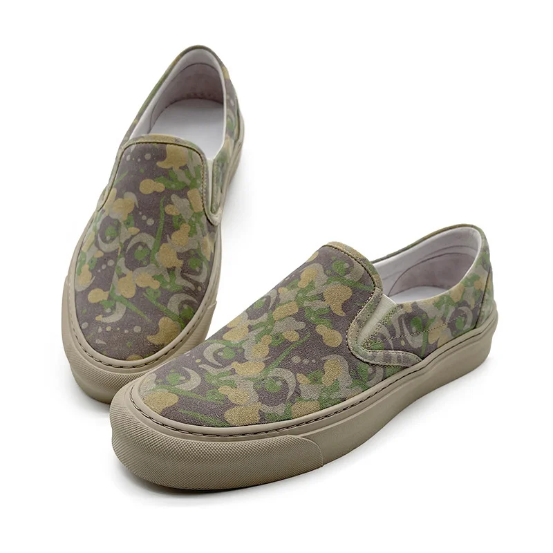 

Luxury brand genuine BK Bertie Kuqi 2023 board leather slip on loafer 3D printed casual men's camouflage shoes