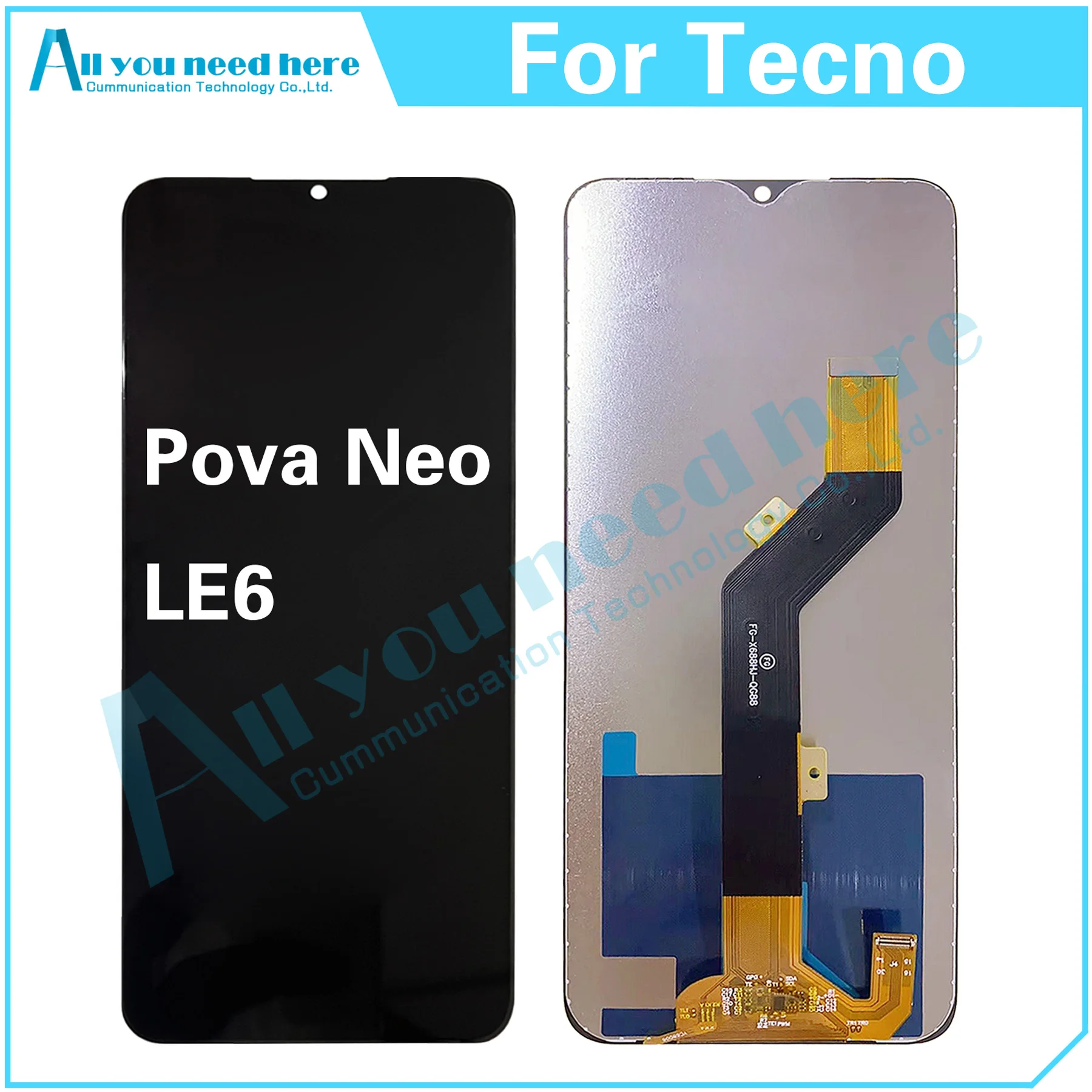 

100% Test AAA For Tecno Pova Neo LE6 LCD Display Touch Screen Digitizer Assembly Repair Parts Replacement