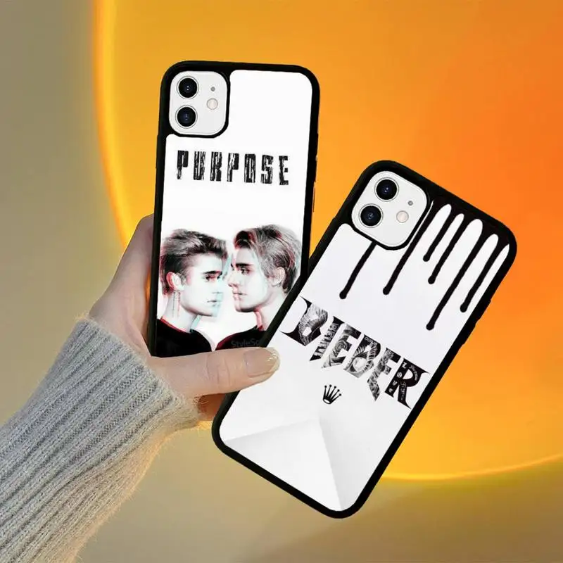 

YNDFCNB Justin Bieber Phone Case Silicone PC+TPU Case for iPhone 11 12 13 Pro Max 8 7 6 Plus X SE XR Hard Fundas
