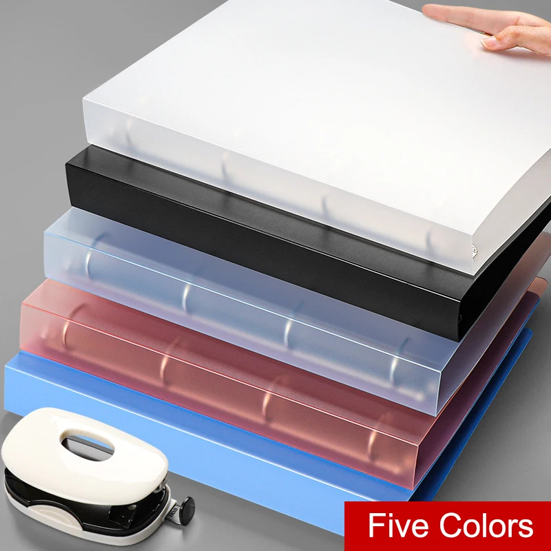 

A4 Binder 4 2 Ring Folder Transparent for Card Sleeves File Document Organizer Loose Leaf Notebook Cover Refill Pages Collection