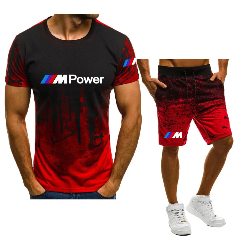 Футболка и шорты мужские с градиентным переходом в стиле хип-хоп |