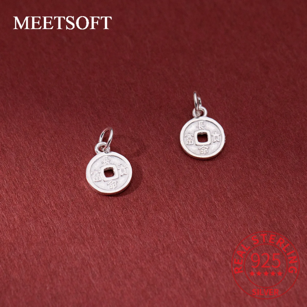 Подвеска-монета из серебра 925 пробы с китайскими иероглифами браслет сделай сам