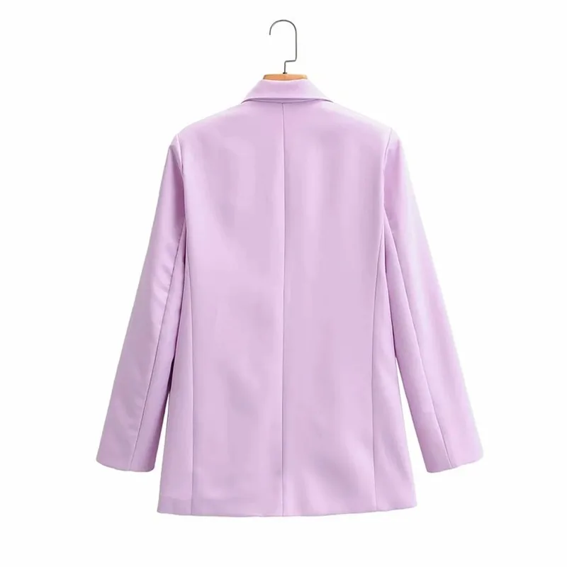 Simple All-Match Blazer Suit Women Solid Colors Double Breasted Mid-Length Office Blazer 2021 New Fashion Casual Commute Suits