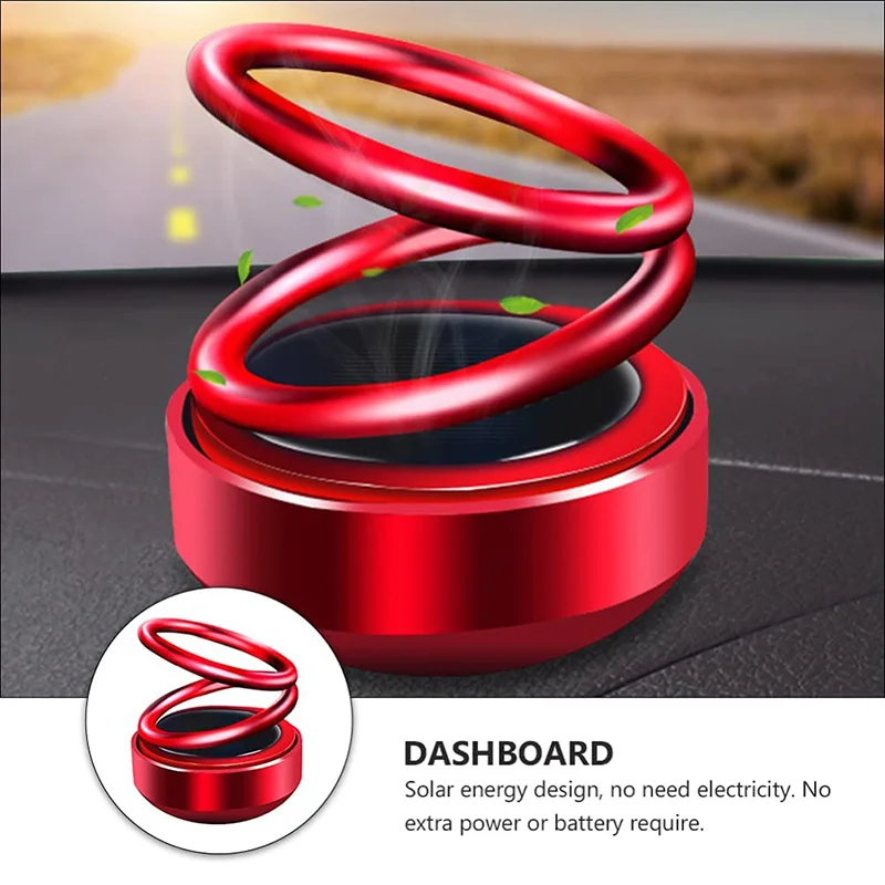 Solar Energy Car Aromatherapy Air Freshener Double Ring Rotary Dashboard Decoration Ornament Environmental Auto Diffuser Perfume