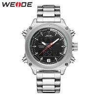 weide watch for men stainless steel waterproof dual display luminous alarm clock watches mens 2021 relogio masculino