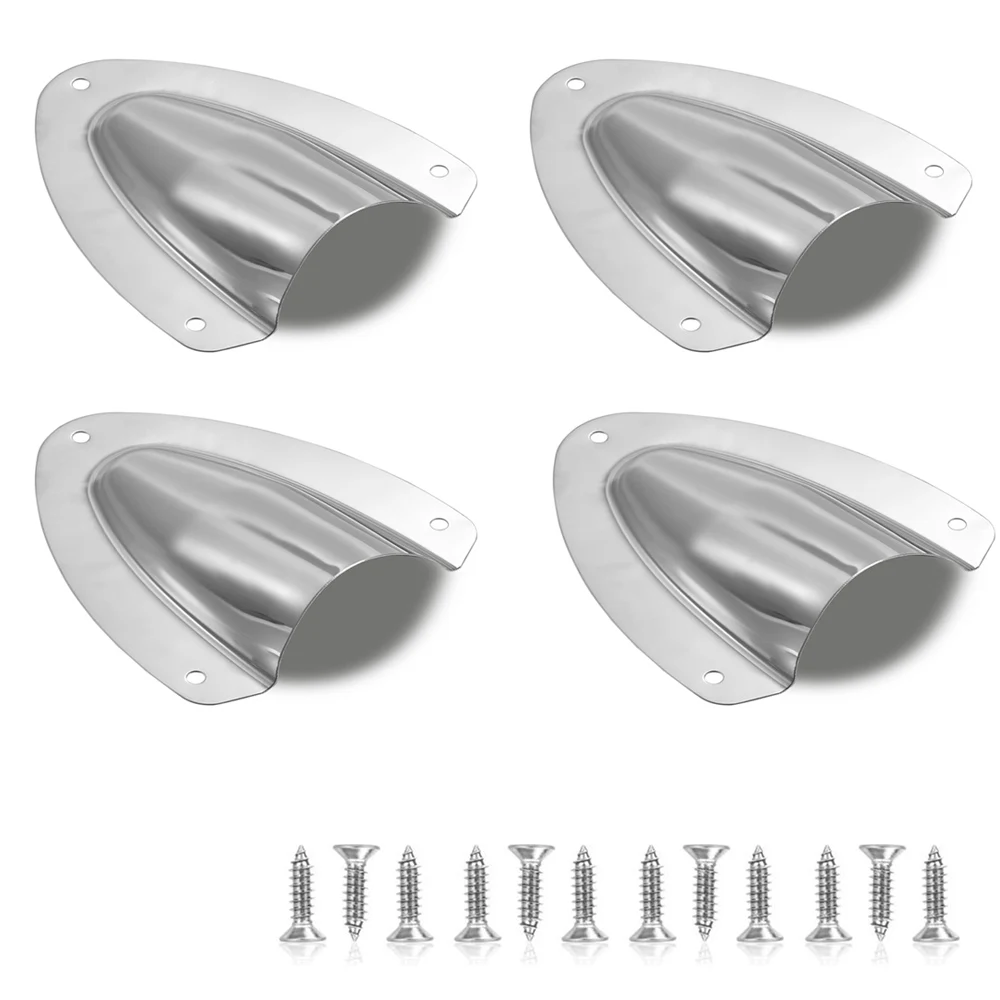 

Marine Grade Clam Shell Vent 316 Stainless Steel 4 Pcs ,Size 3.24X2.16 Inch (57X55mm ), with 12 Pcs Screws