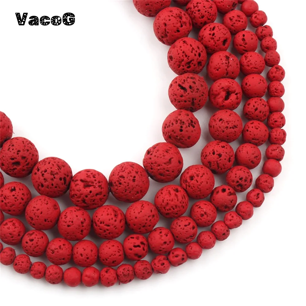

Multicolor Volcanic Lava Stone Beads For Jewelry Gift Making DIY Handmade Bracelets AccessoriesMaking 15" Strand 4 6 8 10 MMM