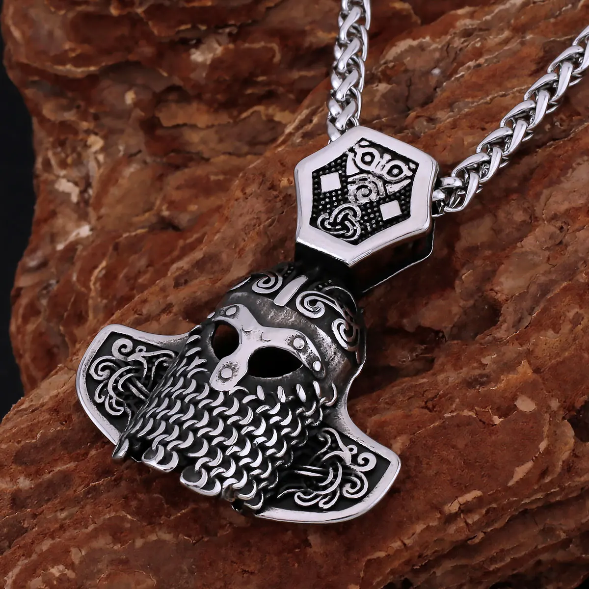 

New Odin Vintage Viking Animal Crow Necklace Nordic Men's Stainless Steel Amulet Jewelry Rune Pendant Fashion Punk Charm Chain