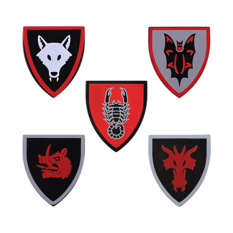 MOC Средневековый Военный Замок Оружие Строительные Блоки Лев Черный Орел Рыцарь