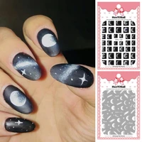 1 sheet moonlight 3d nail art stickers moon eclipse nail sticker star adhesive nail decals nail decorations accessories