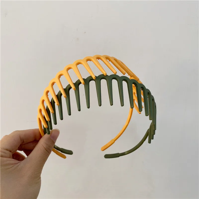 

Fashion Simple Headdress Candy Color Jagged Hair BandResin Hair Comb Frosted Chain Hairband Hair Hoop Hair Accessories For Women
