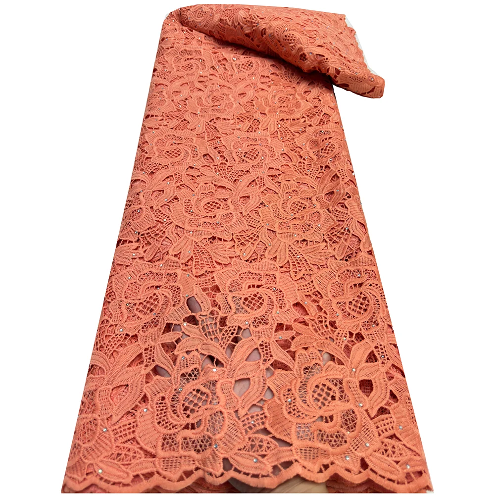 Нигерийский гипюр шнур кружевная ткань 2024 Высококачественная вышивка для