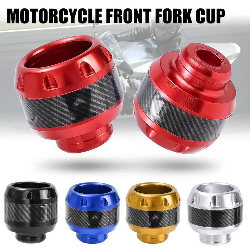 

Carbon Fiber Motorcycle Frame Slider Aluminum Alloy Front Fork Cup Falling Crush Protector Decor Cover for Motorbike Scooter