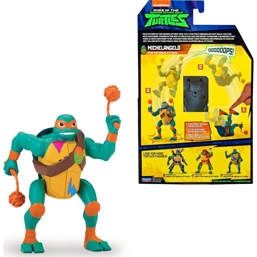 Фигурка TMNT Черепашки Ниндзя Rotmnt Микеланджело ниндзя-атака 81403 высота 15 см |