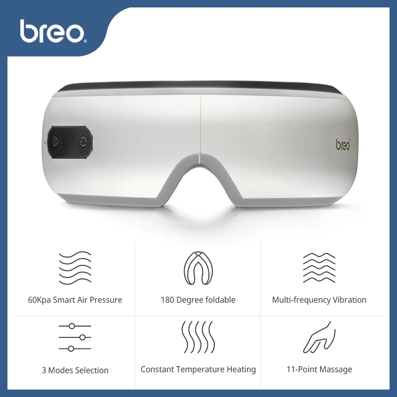 

Breo iSee 4X Smart Airbag Vibration Eye Massager Eye care instrument Heating Relieves Fatigue And Dark Circles