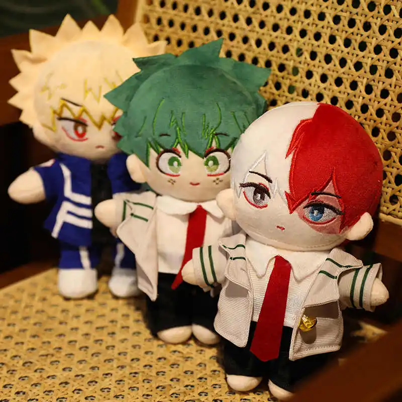 Фото Аниме My Hero Academia, плюшевая игрушка, мягкая игрушка Midoriya Izuku Bakugou Katsuki Todoroki Shoto, кукла с квадратным элементом, подарок на фестиваль для мальчиков №1