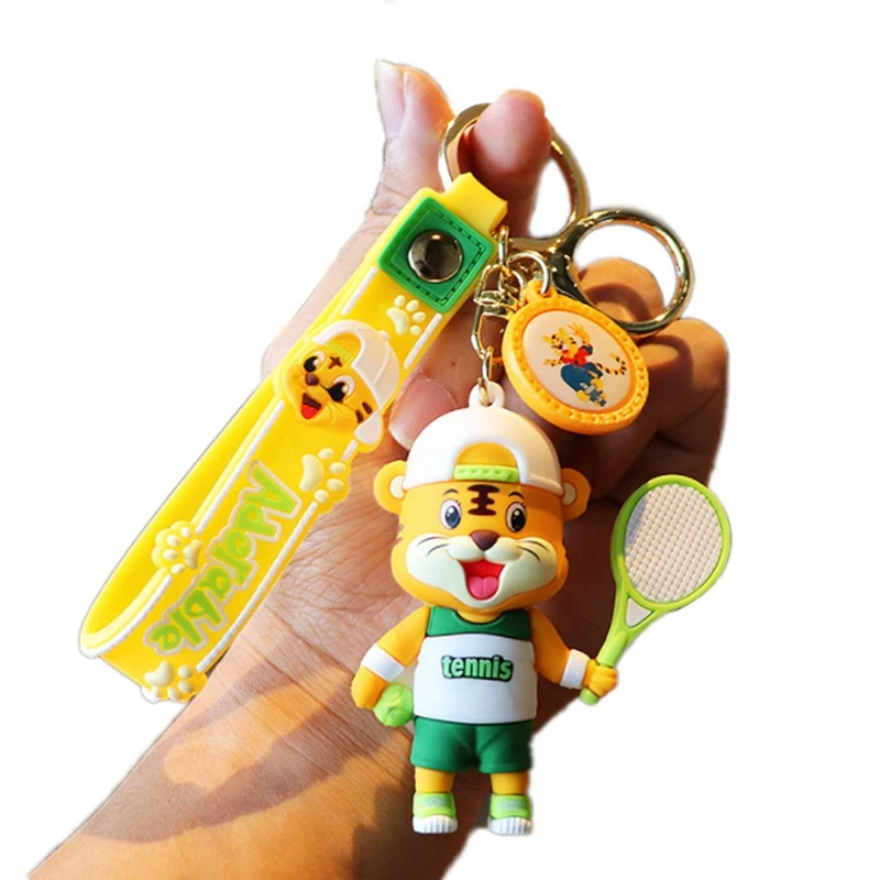 

2 Cartoon Creative Epoxy Sports Key Chain Trendy Fashion Car Key Chain Cute Couple Bag Pendant