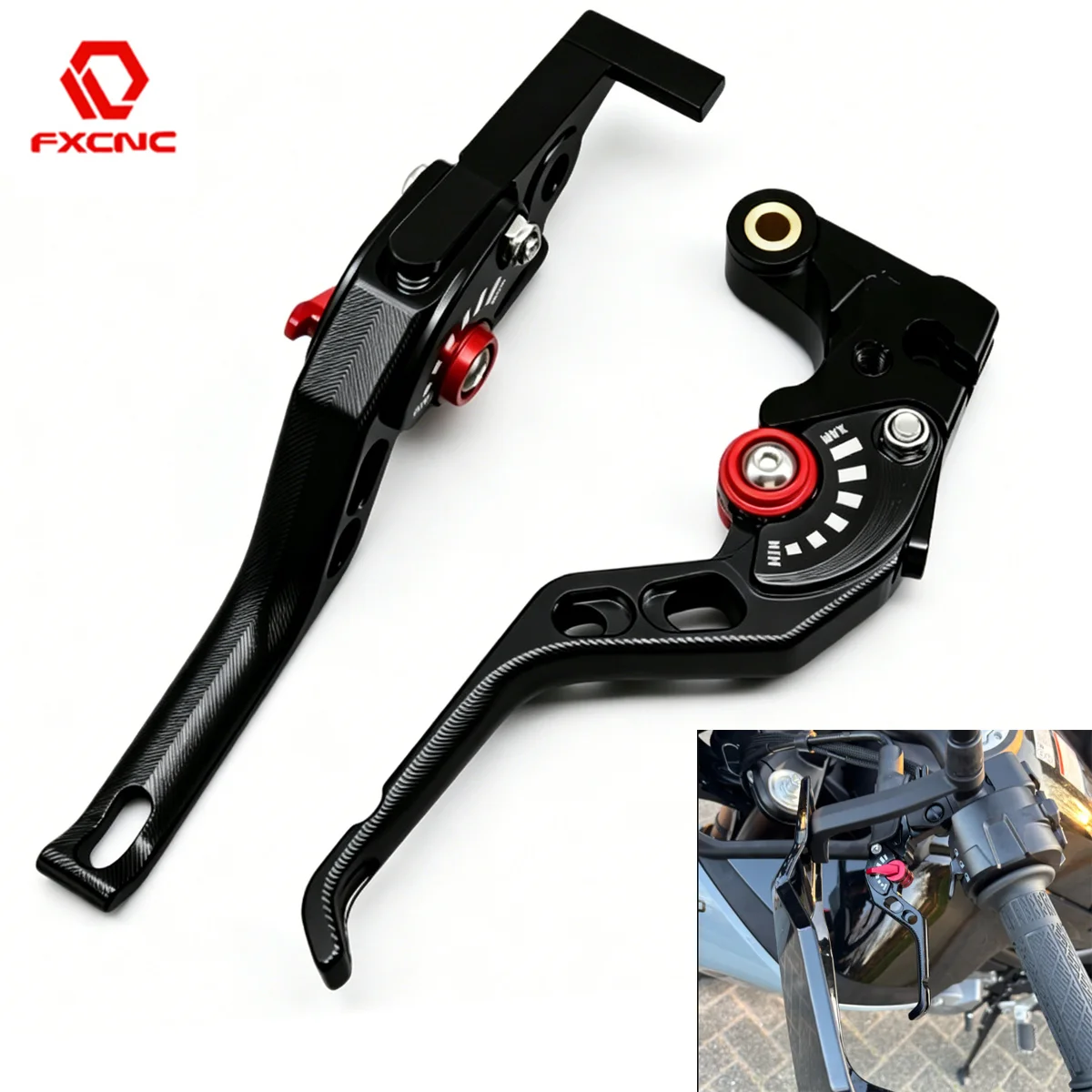 Фото Двухпальцевый CNC рычаг тормоза и сцепления для Suzuki GSXR GSX-S 125 600 750 950 1000 GSX-8S GSX-8R SV650 SV1000 Bandit GSF 650 1200 1250 №1