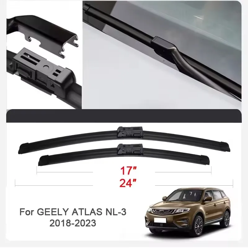 

2 шт. щетки стеклоочистителя автомобиля для GEELY ATLAS 16-23 переднее лобовое стекло двойные резиновые автомобильные аксессуары ﻿