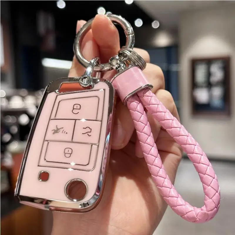 

Чехол Для Ключей VW Volkswagen Со Шнурком Из Материала ТПУ, Полная Защита, Автомобильный Чехол Для Ключей