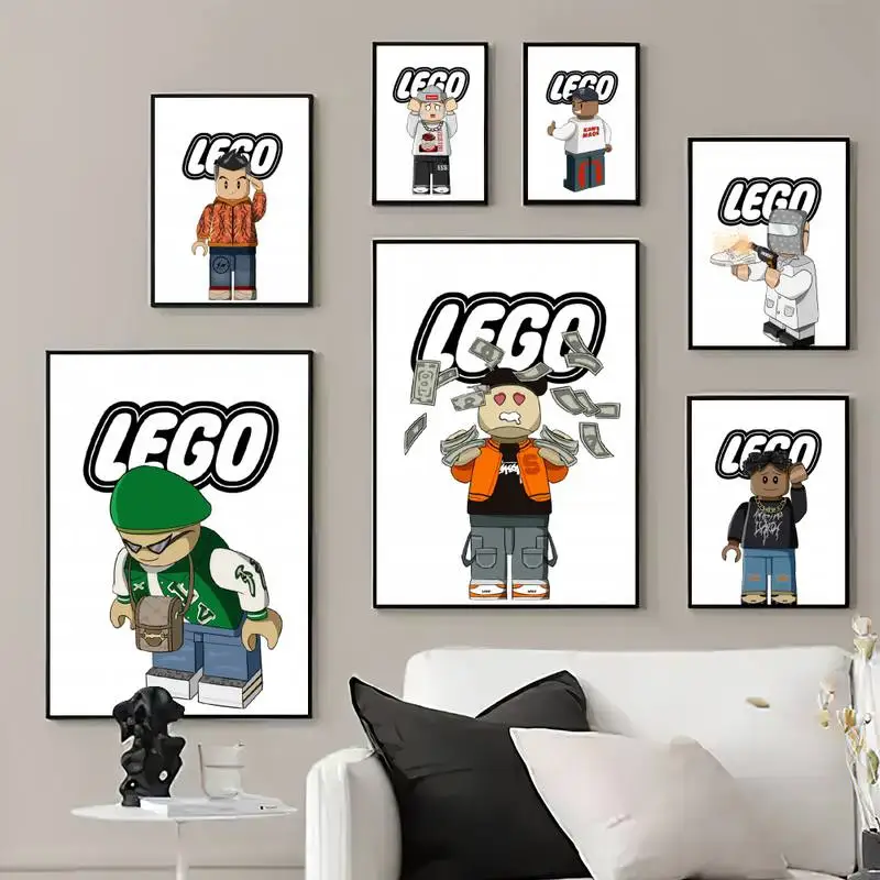 

L-lego игрушки плакаты принты настенные картины гостиная домашний Декор маленький