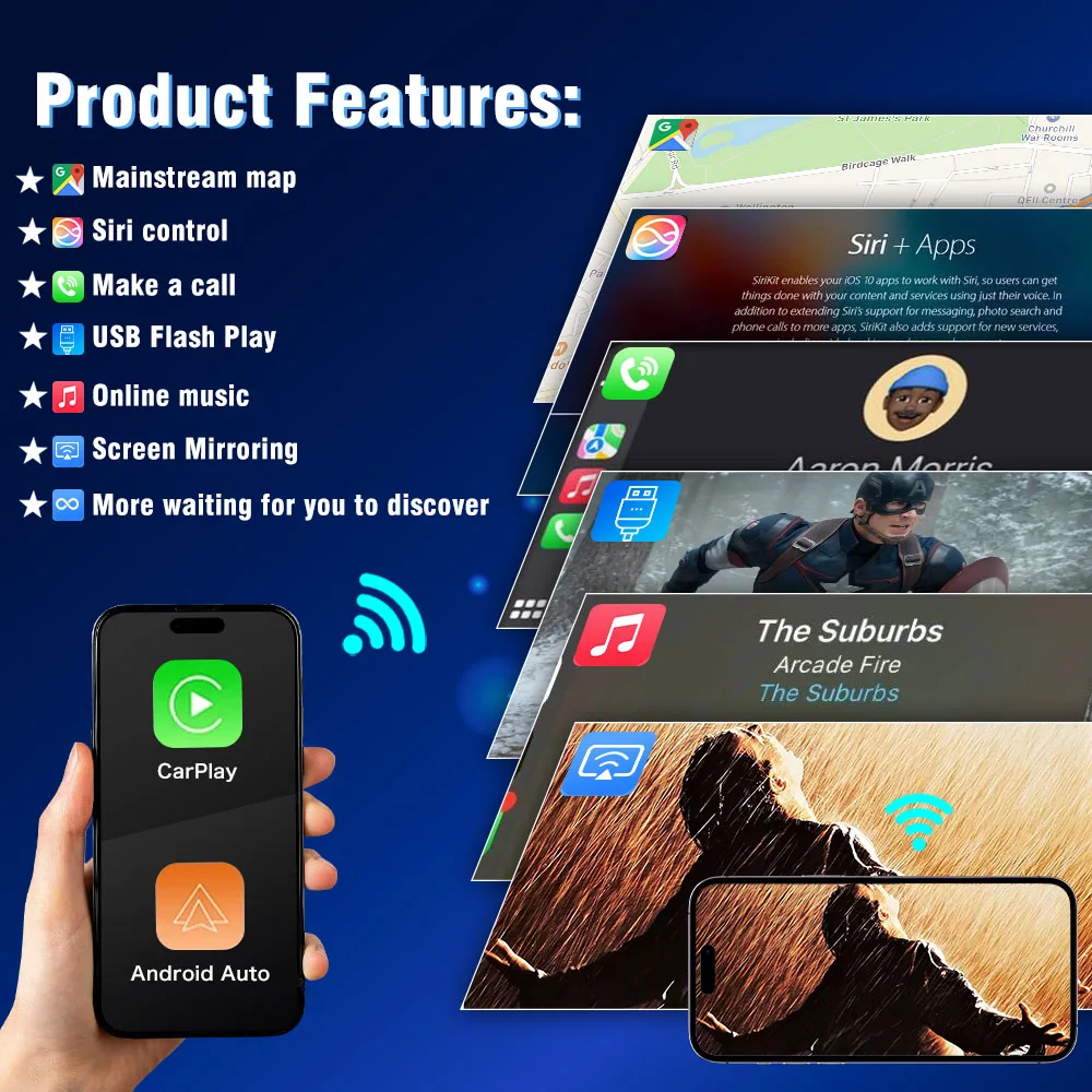 Фото Беспроводной адаптер CarPlay Android Auto iDrive 7 для BMW 1 серии F40 F41 2019-2024 116i 118i 120i 128ti M135i 116d 118d 120d 123d №2