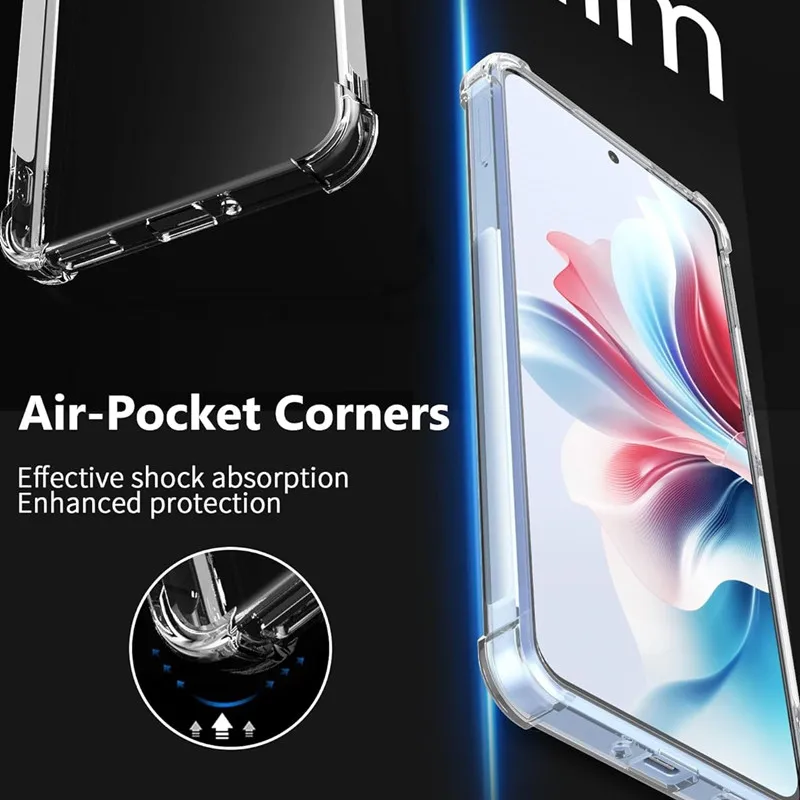 Противоударный чехол из ТПУ с четырьмя углами для OPPO Reno 12 11F Reno11 8T 8 Pro Lite защитный