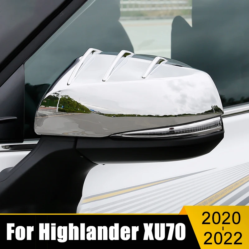 

ABS Carbon Car Side Rearview Mirror Decorate Cover Shell Trim Case For Toyota Highlander Kluger XU70 2020 2021 2022 Accessories