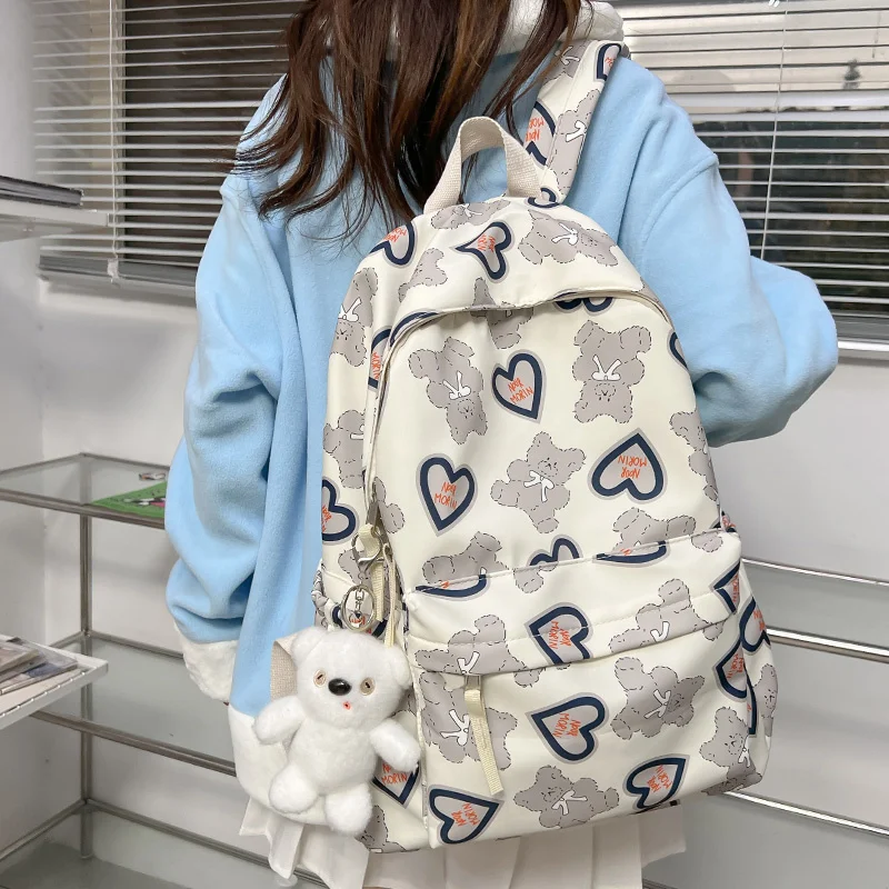 

Модный милый вместительный студенческий рюкзак для девочек, школьный ранец в Корейском стиле для подростков, Повседневная Водонепроницаемая дорожная сумка для скейтборда