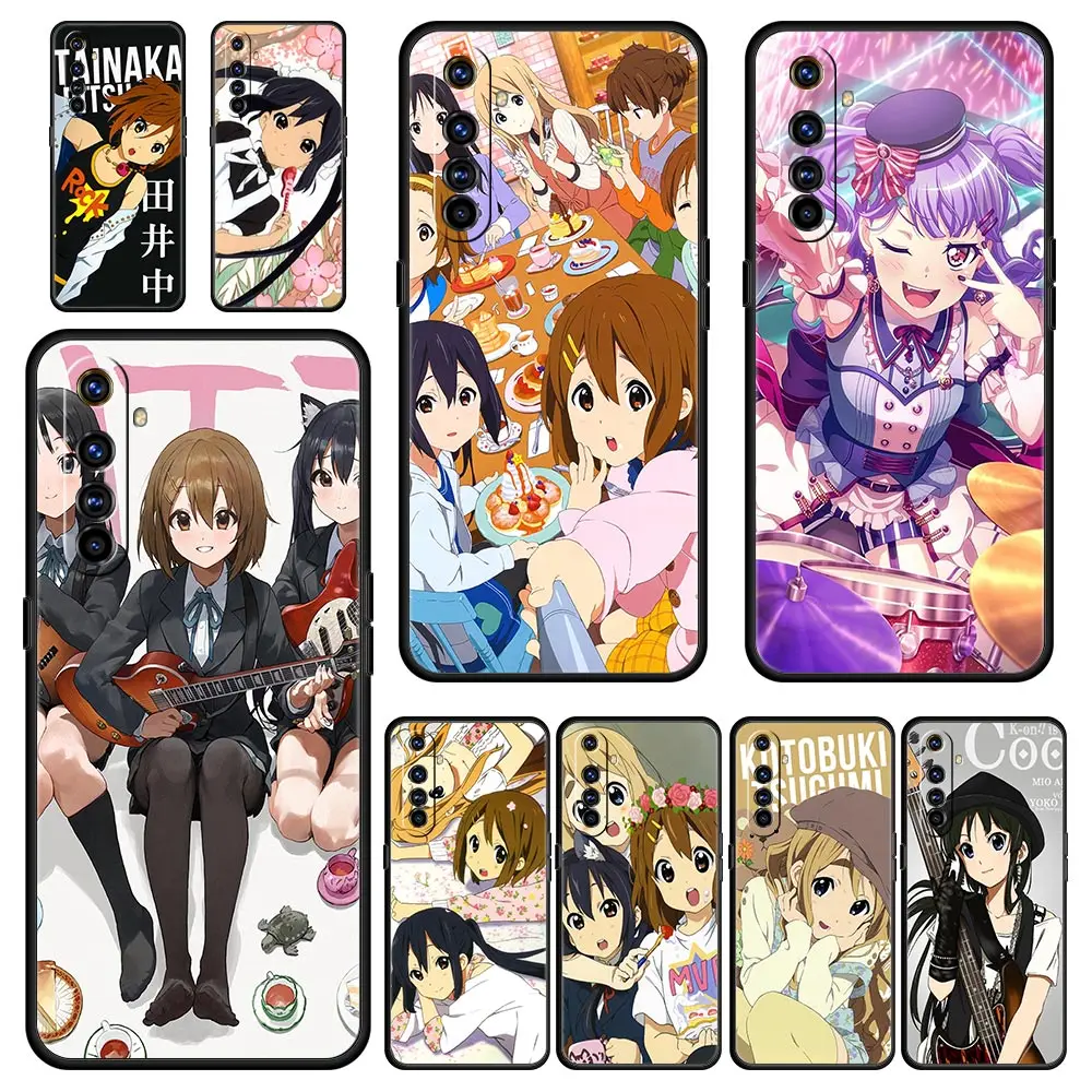 

K-ON! Anime Phone Case For Realme 9 8 7 6 GT2 Pro Plus 5G 8i 9i C3 C21 C11 C25 Soft Silicone Black Cover Shell Fundas