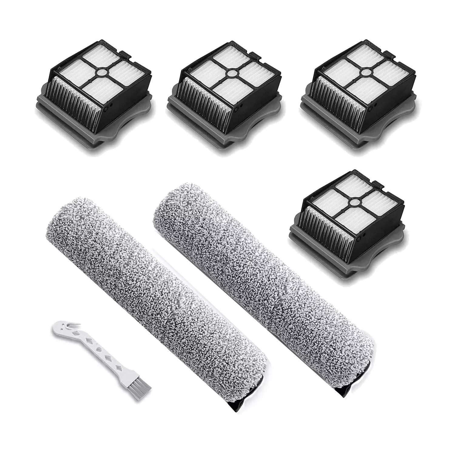 

Parts for Tineco IFloor 3/Floor One S3 Cordless Vacuum Cleaner, 2 Pack Brush Rollers + 4 Pack Vacuum Filters