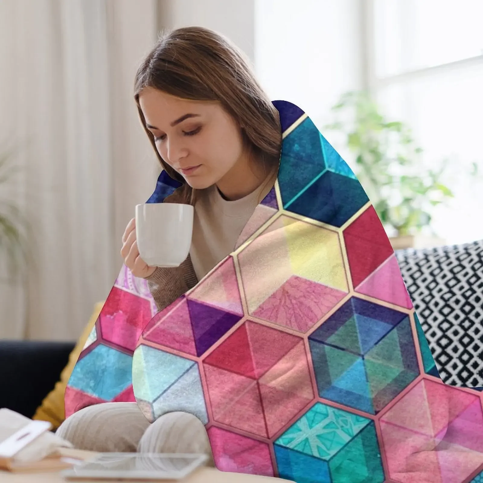 Одеяло с топазом и рубином кристаллами в виде сот большое одеяло ворсом