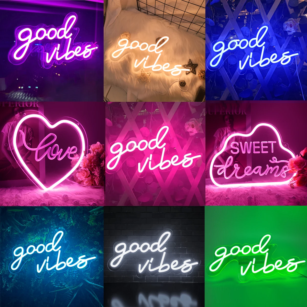 

Neon Led Good vibes Neon Sign Wedding Decoration Neon Led Sign Sweet Dream Bedroom Decoration Aesthetic Neon Light Girls Gift