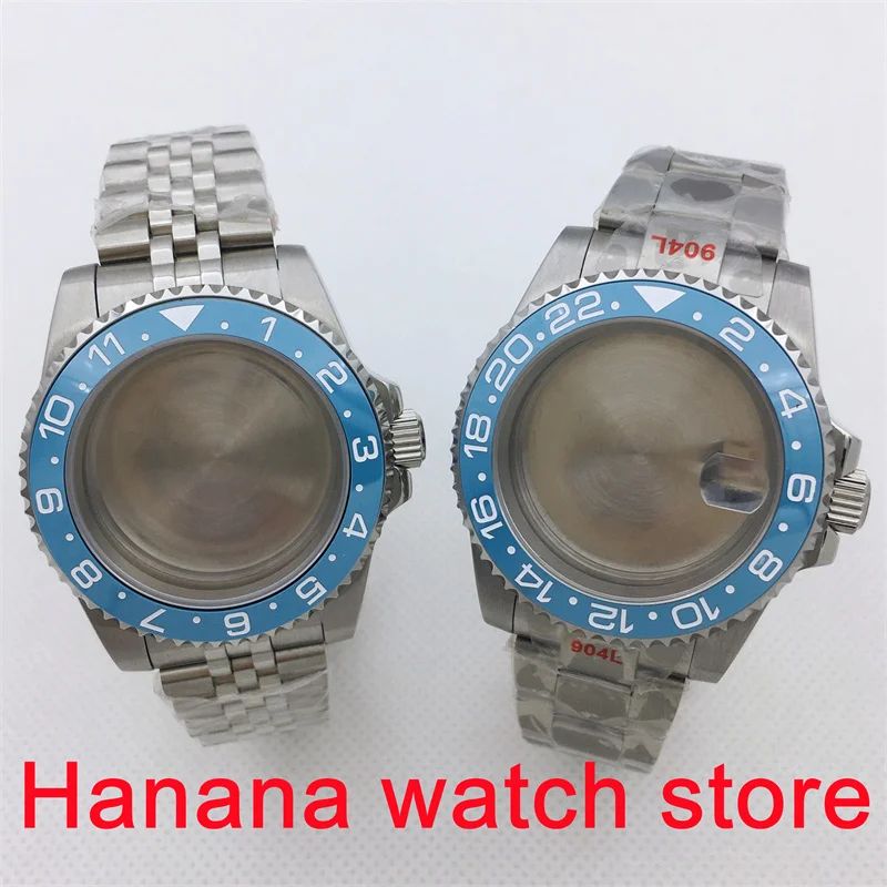 

40mm Case with sky Blue Ceramic bezel Sapphire Glass for NH34 NH35/36 Miyota DG ETA2824/36 PT5000 movement Jubilee/Oyster strap