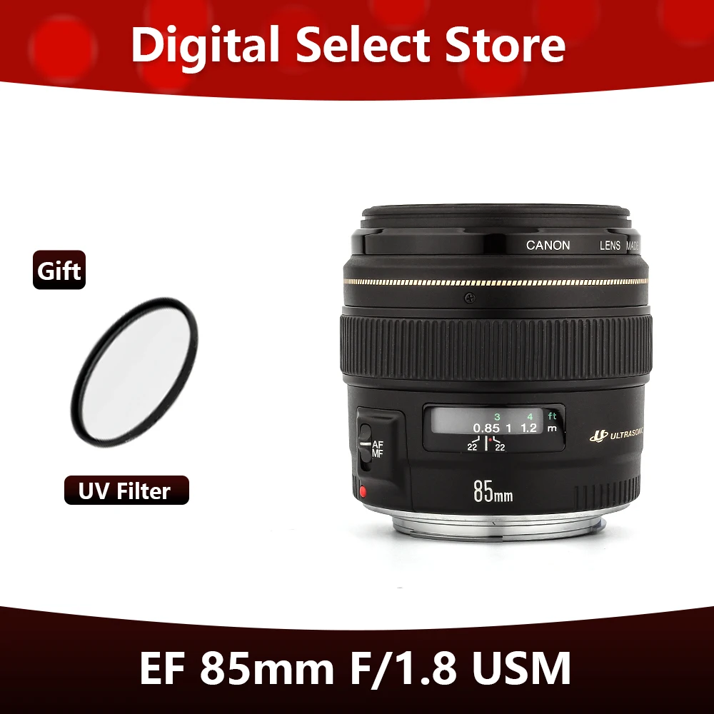 

Canon EF 85mm F/1.8 USM Lens Portrait Large Aperture Fixed Focus Lens for Canon DSLR Cameras