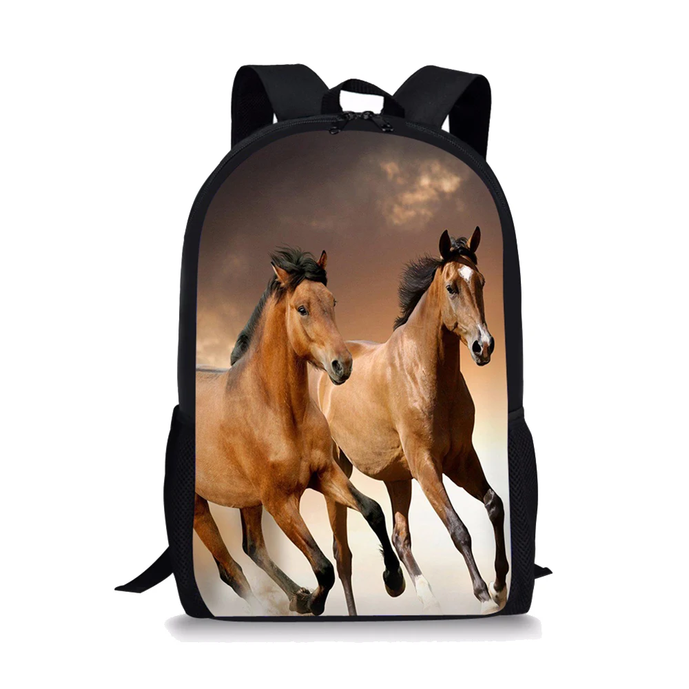 Horse Element Printing Pattern School Backpacks Personalized Kids Daypack New Design Rucksack for Teenager