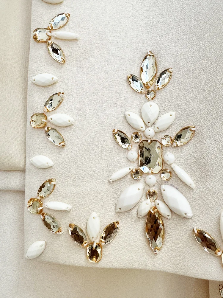 Роскошный кардиган с бисером и кристаллами куртка пальто длинные юбки-карандаш