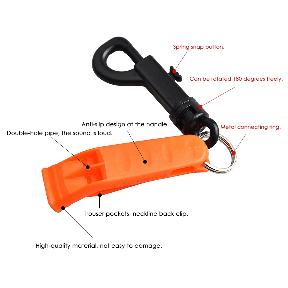 

10Pcs Survival Whistle with Clip for Kayak Diving Rescue Emergency Safety Whistle Signaling Device Outdoor Muti-Tools