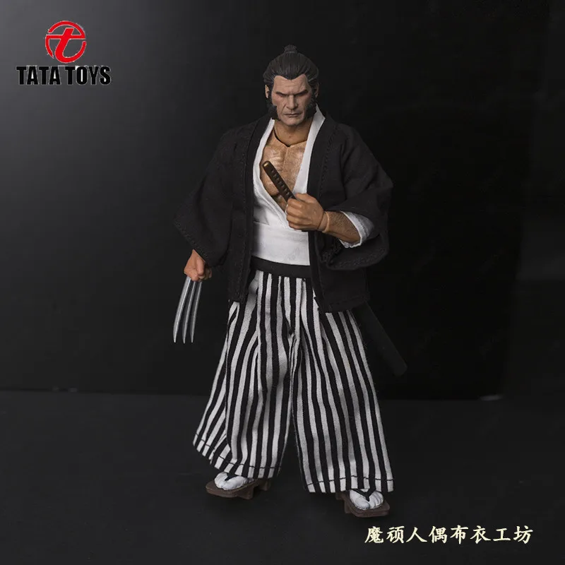 

IN STOCK 1/12 scale male clothes Japanese samurai ancient clothing striped trousers fit 6'' action figure
