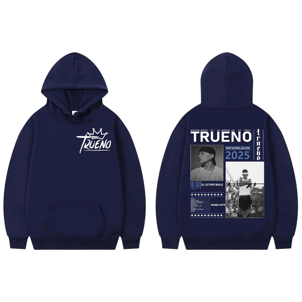 Рэпер Trueno El Ultimo Balie Tour 2025 Толстовка Мужчины Женщины Хип-Хоп Винтажные Пуловеры