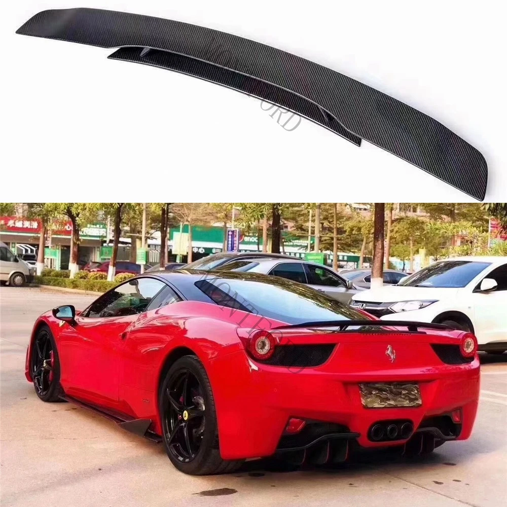 

SHCHCG For Ferrari 458 Coupe Convertible 2011 2012 2013 Car Styling Carbon Fiber Rear Roof Spoiler Tail Trunk Wing Decoration