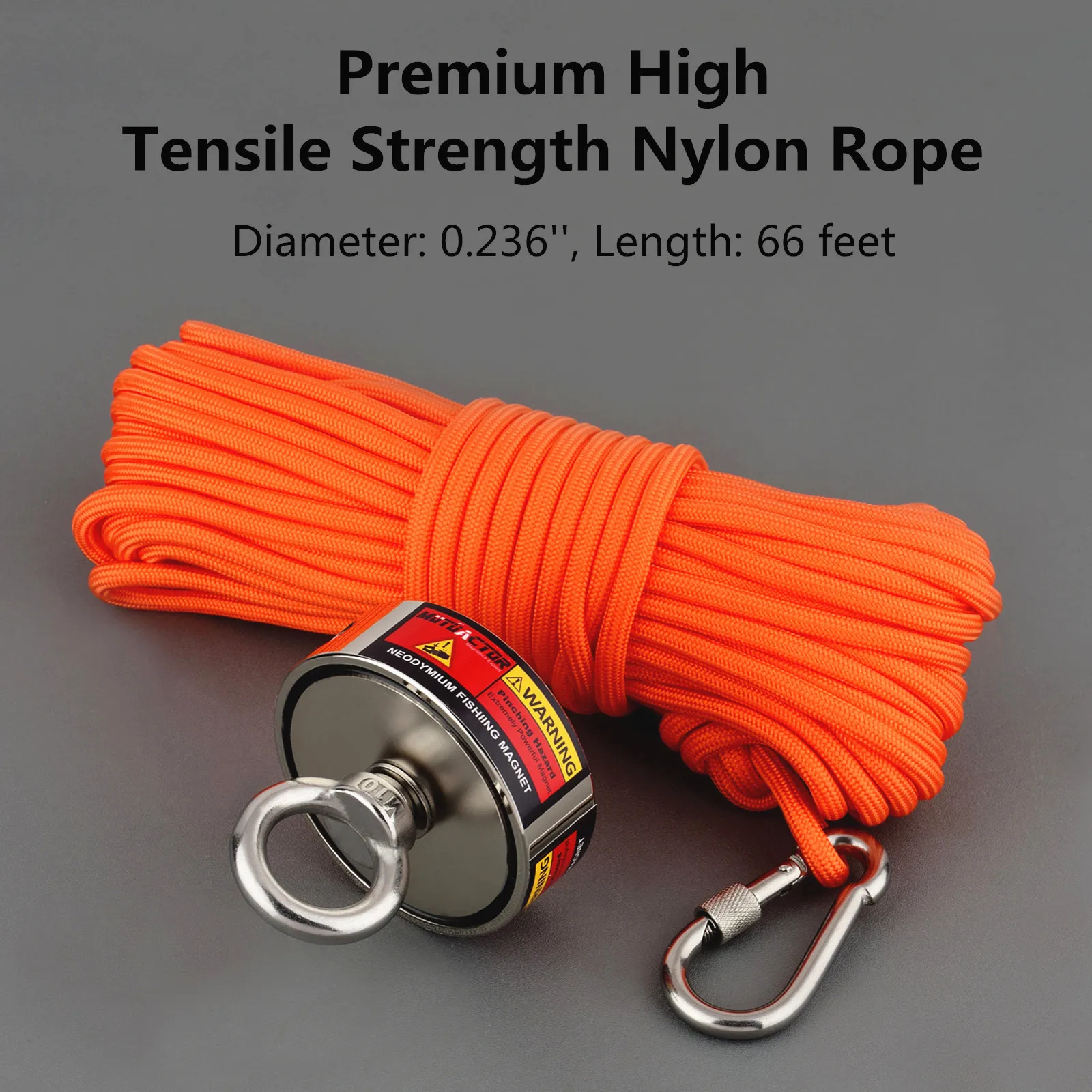 Мощный Неодимовый круглый магнит 500 кг с веревочным захватом 20 м 250 * 2 для наружной